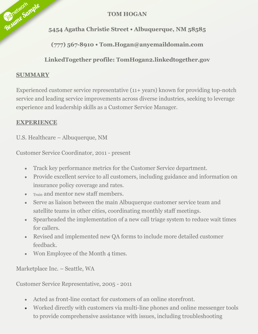 How to Craft A Perfect Customer Service Resume Using Examples