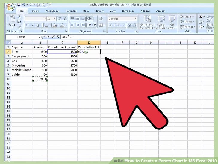 How to Create A Pareto Chart In Ms Excel 2010 14 Steps