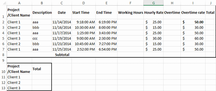 How to Create Billable Hours Template In Excel
