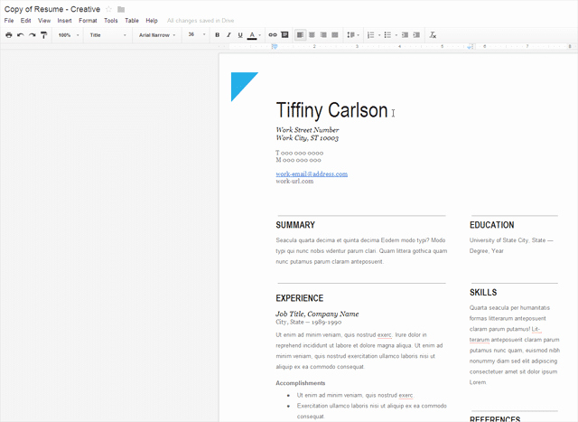 How to Create Professional Looking Resume with Google Docs