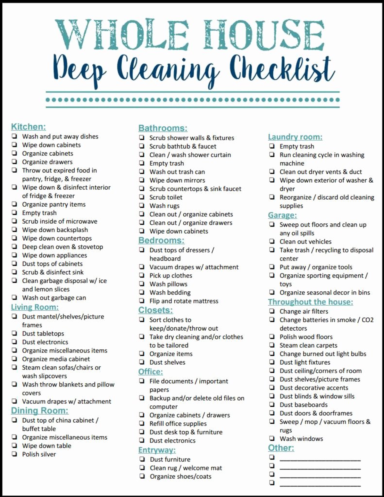 How to Enjoy Deep Cleaning Your House Free Checklist