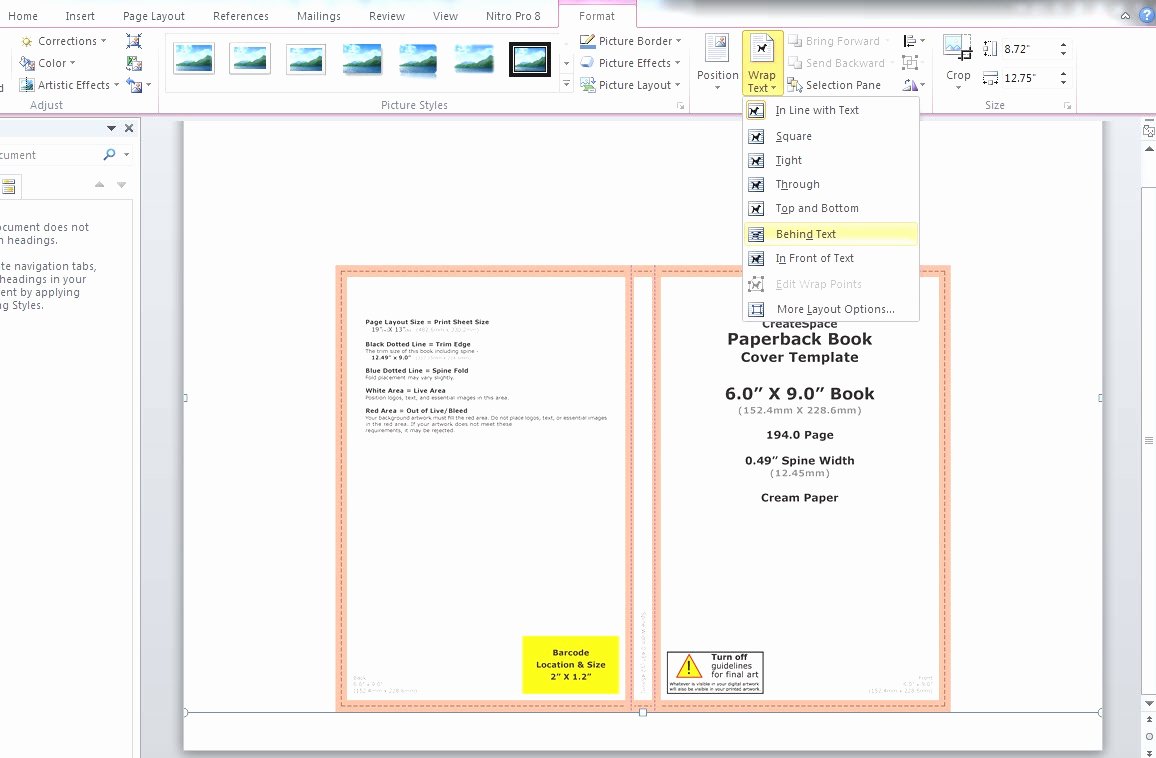 How to Make A Full Print Book Cover In Microsoft Word for