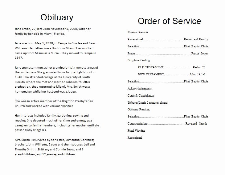How to Make A Funeral Memorial Program – Template