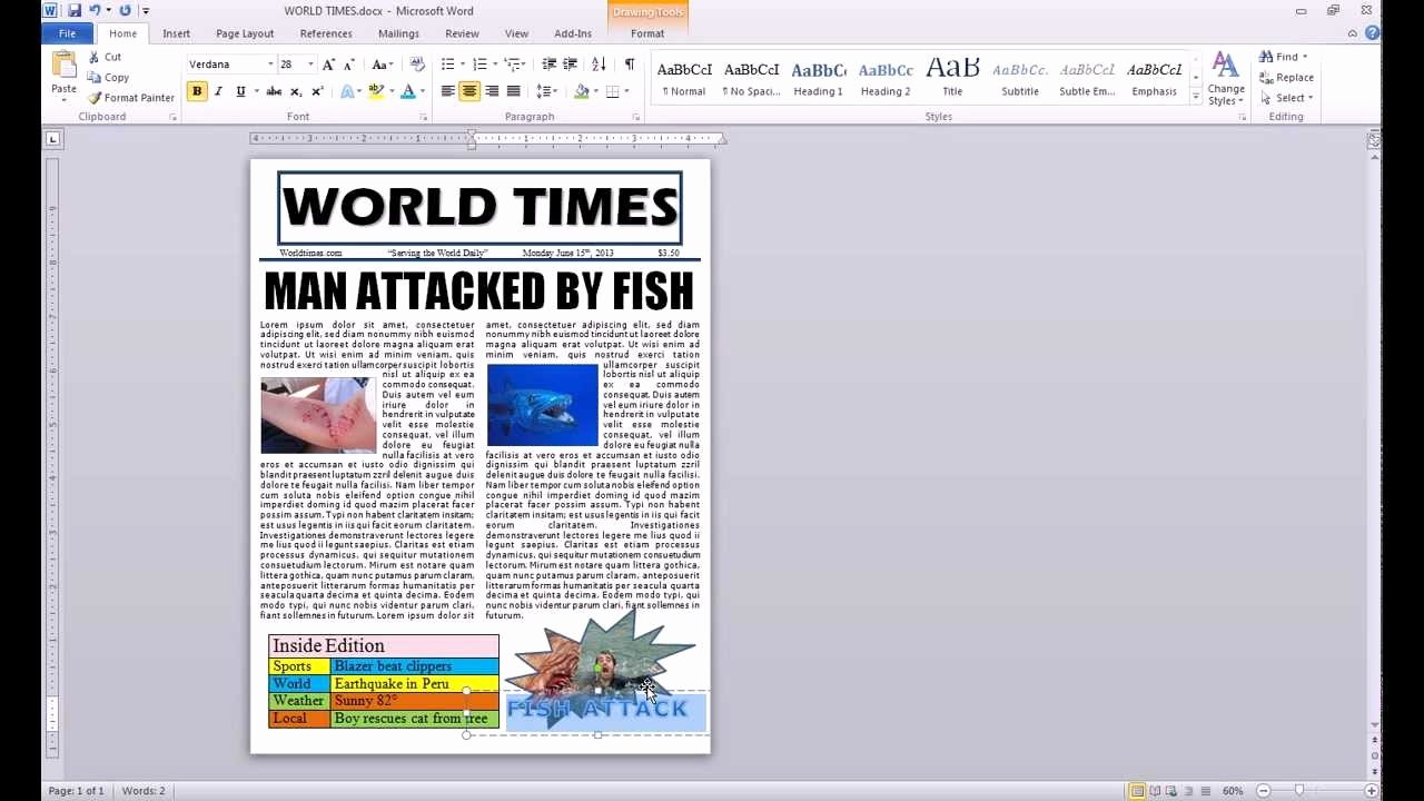 How to Make A Newspaper Article Template Microsoft Word