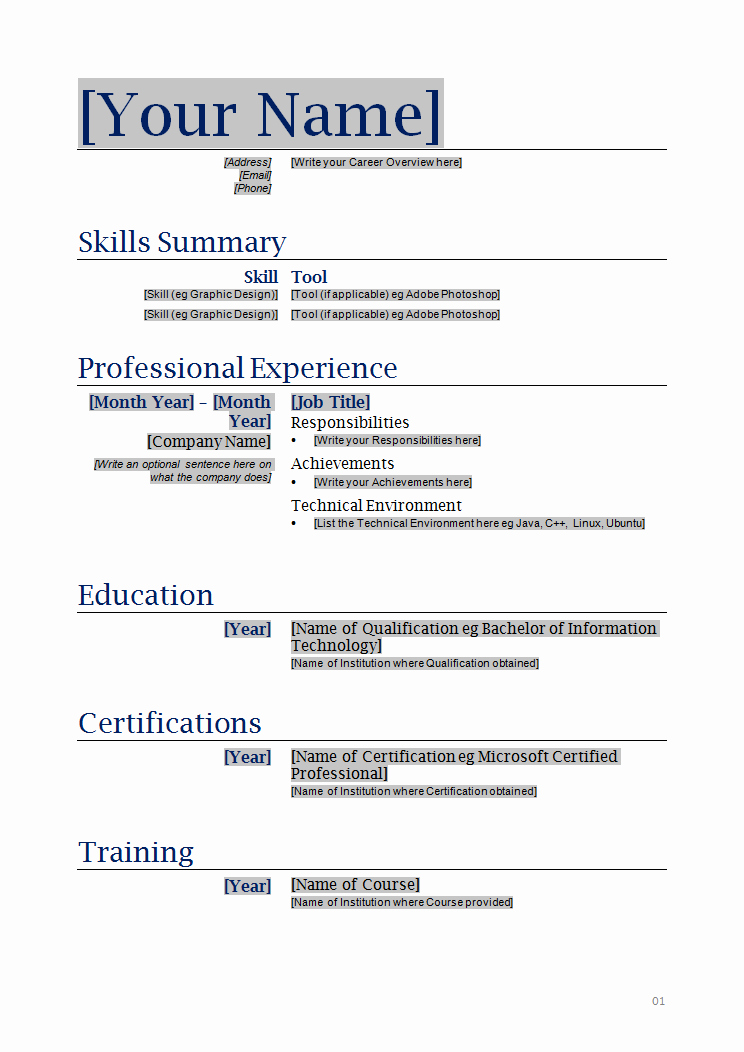 How to Make A Resume Sample