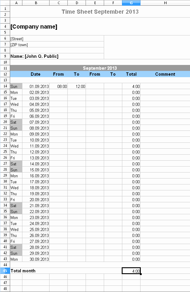 How to Make A Timesheet In Excel Timesheet Template Free