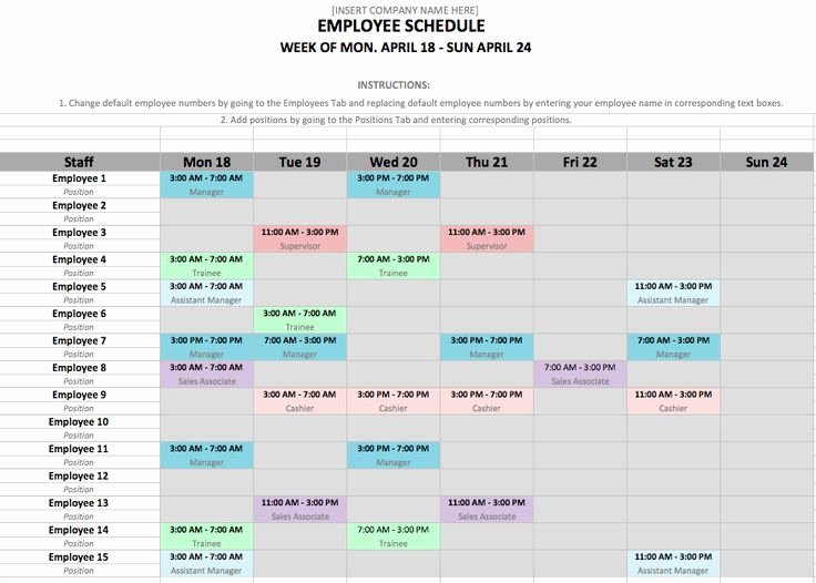 How to Make A Work Schedule for Employees Free – Printable