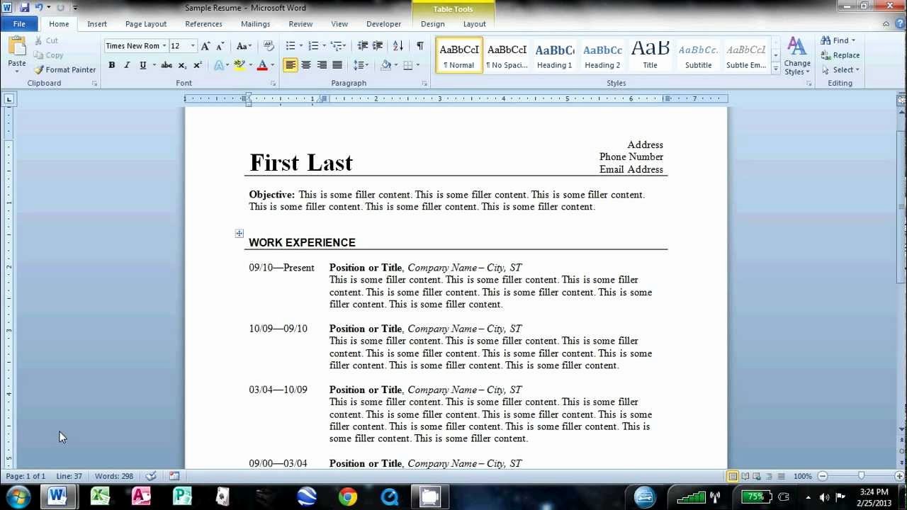 How to Make An Easy Resume In Microsoft Word