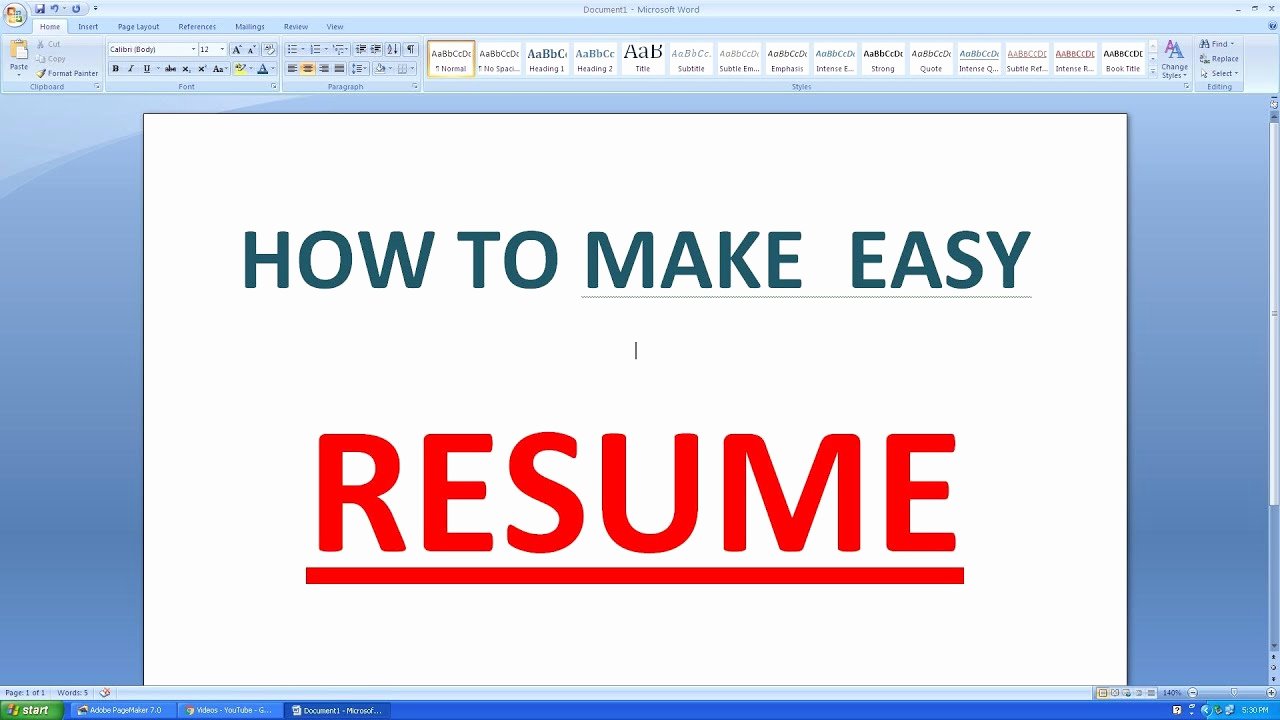 How to Make An Simple Resume In Microsoft Word
