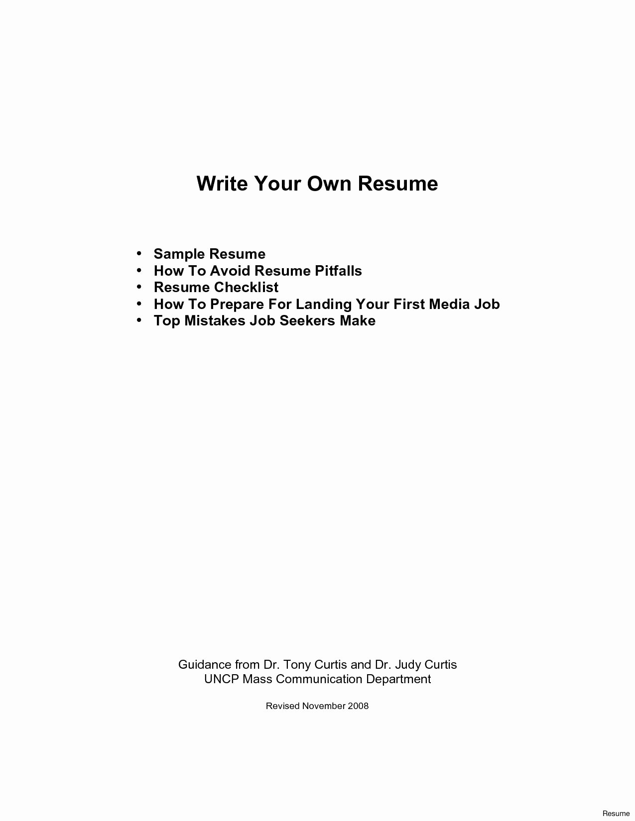 How to Make Your First Resume Tjfs Journal