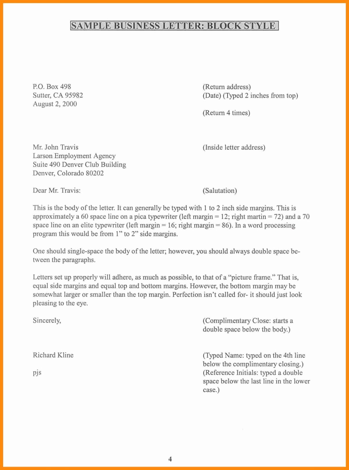 How to Write A Business Letter format Template