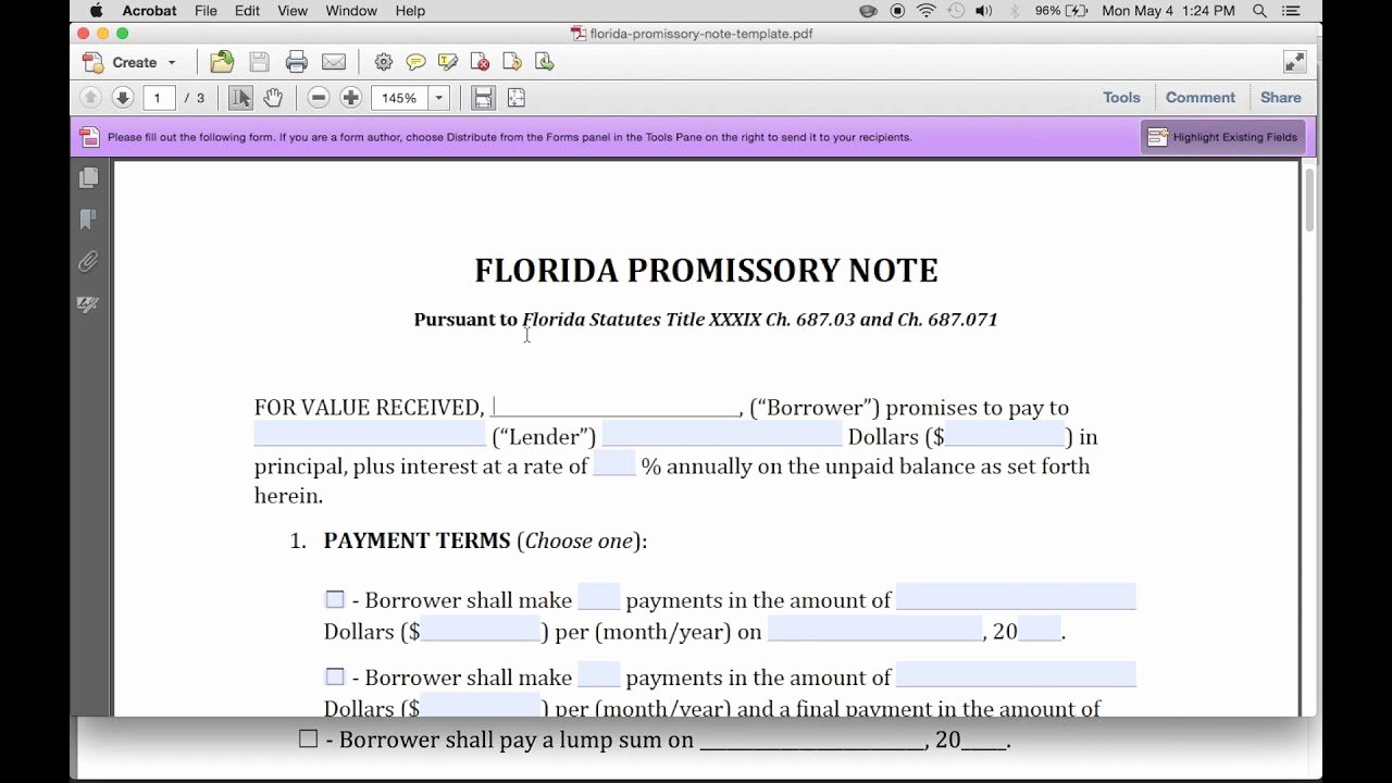How to Write A Florida Promissory Note