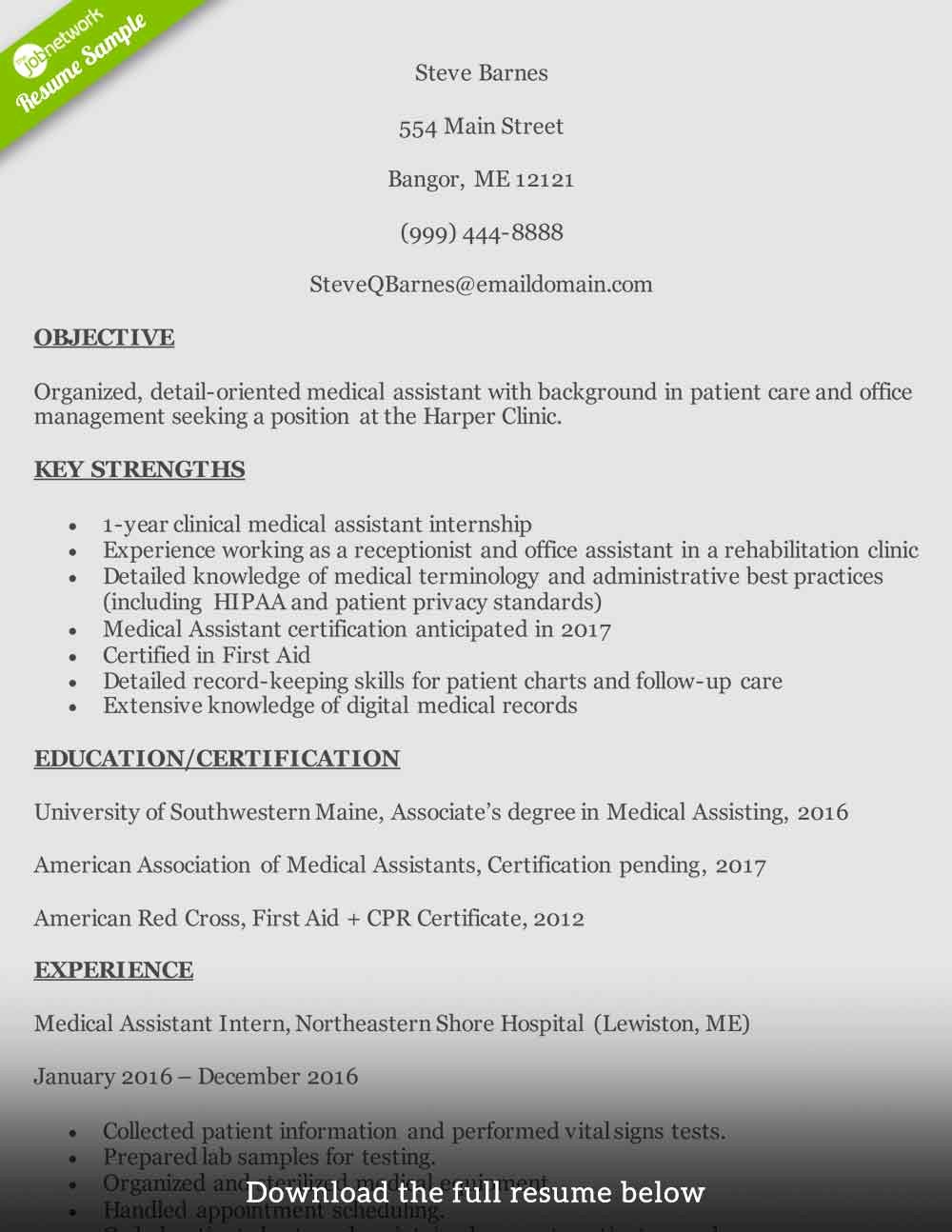 How to Write A Medical assistant Resume with Examples