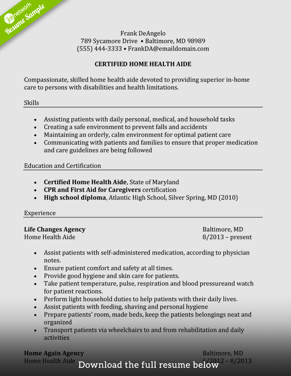 How to Write A Perfect Caregiver Resume Examples Included
