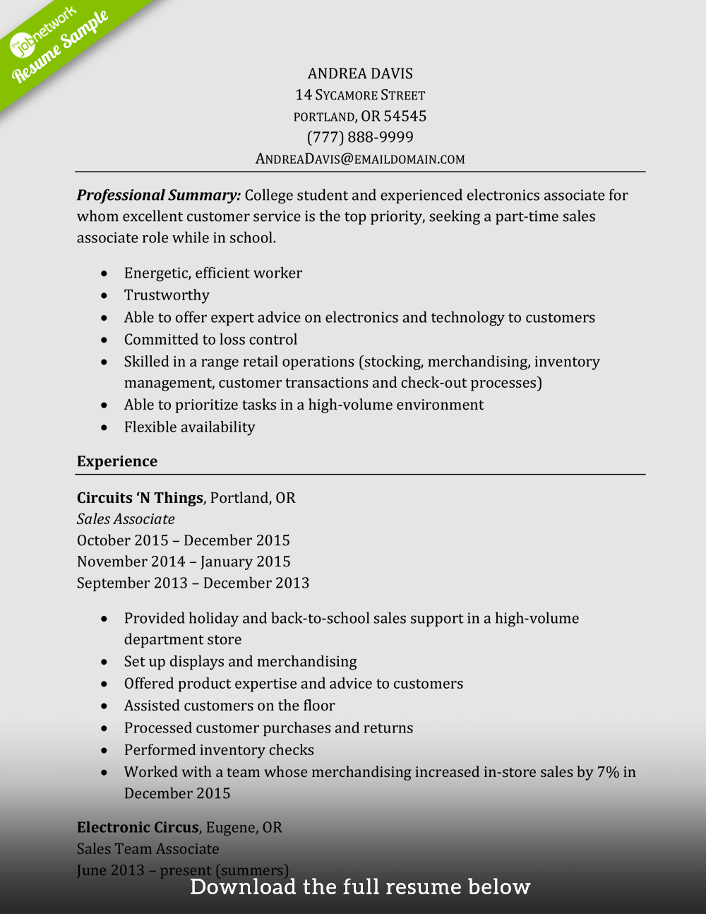 How to Write A Perfect Sales associate Resume Examples