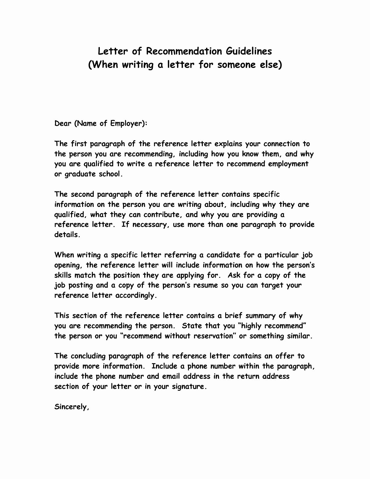 How to Write A Reference Letter Letter