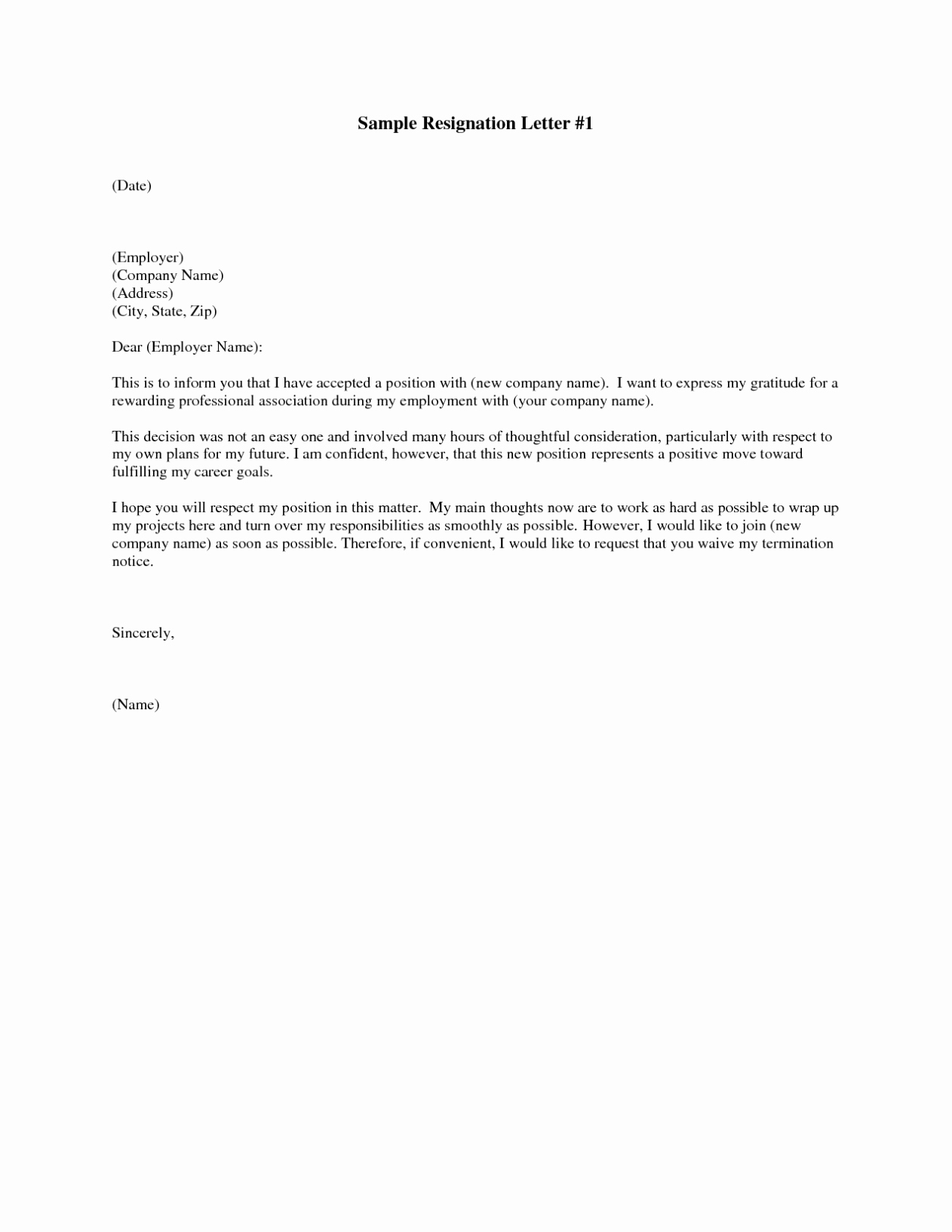 How to Write A Resignation Letter Template Free Word