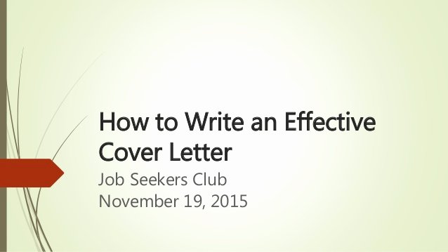 How to Write An Effective Cover Letter