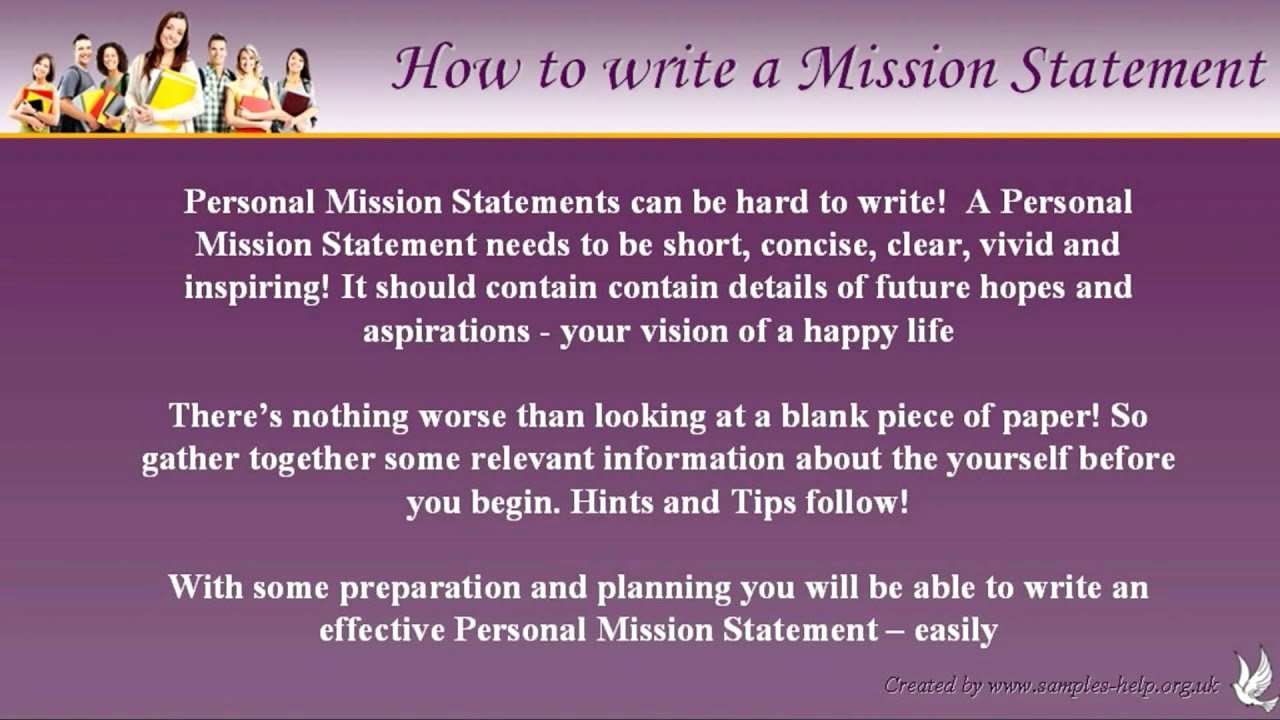 How to Write Personal Mission Statements