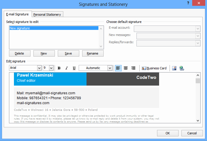 Html Email Signature Setup In Outlook 2007