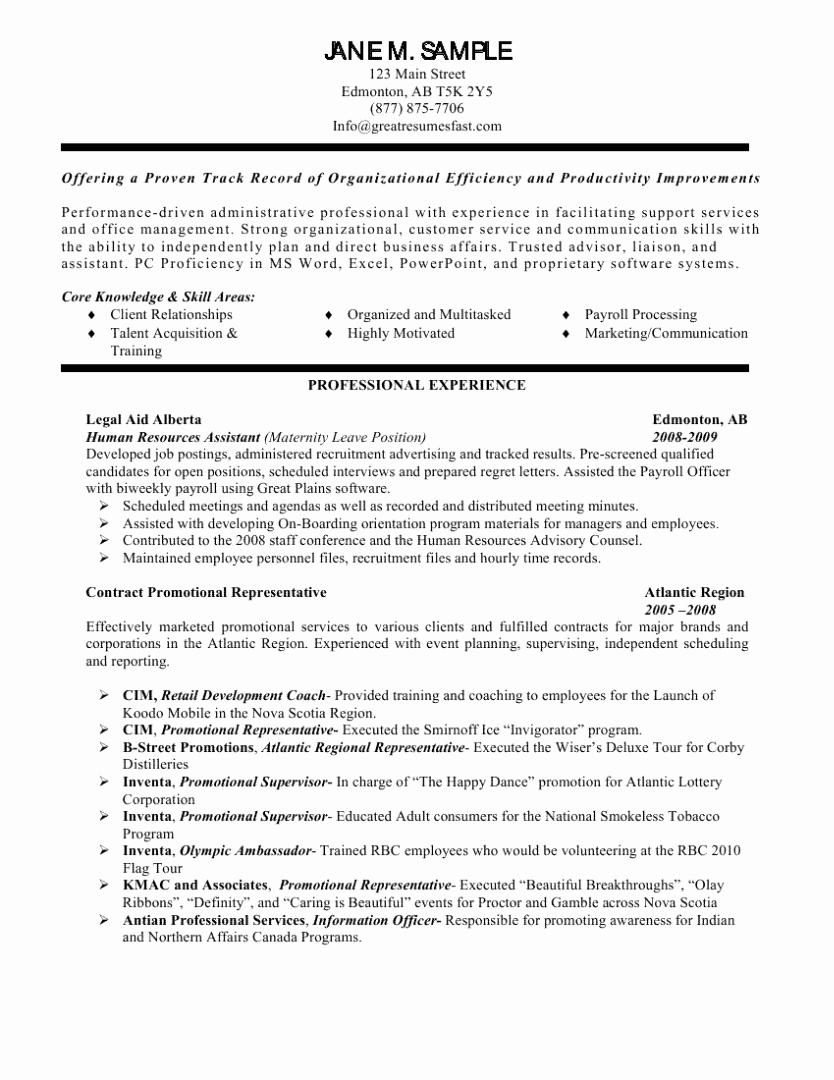 Human Resources assistant Resume