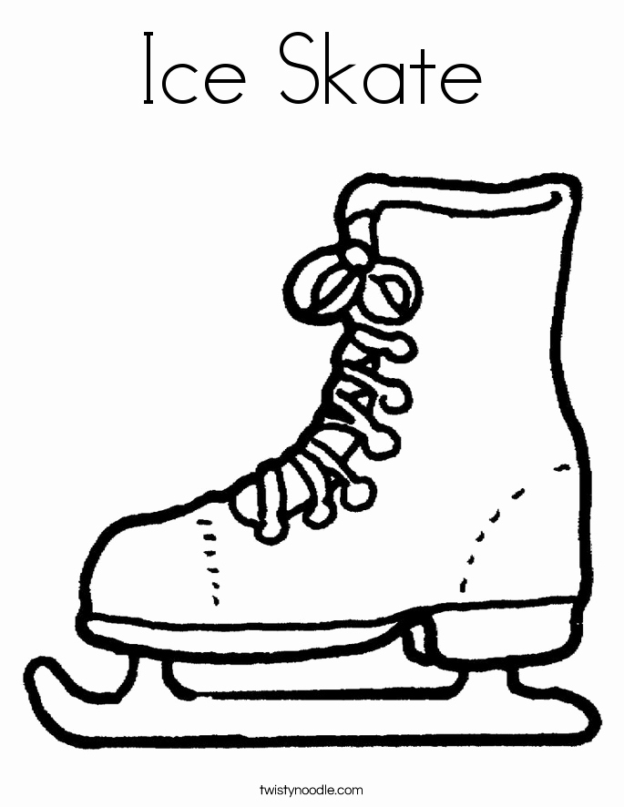 Ice Skate Coloring Page Twisty Noodle