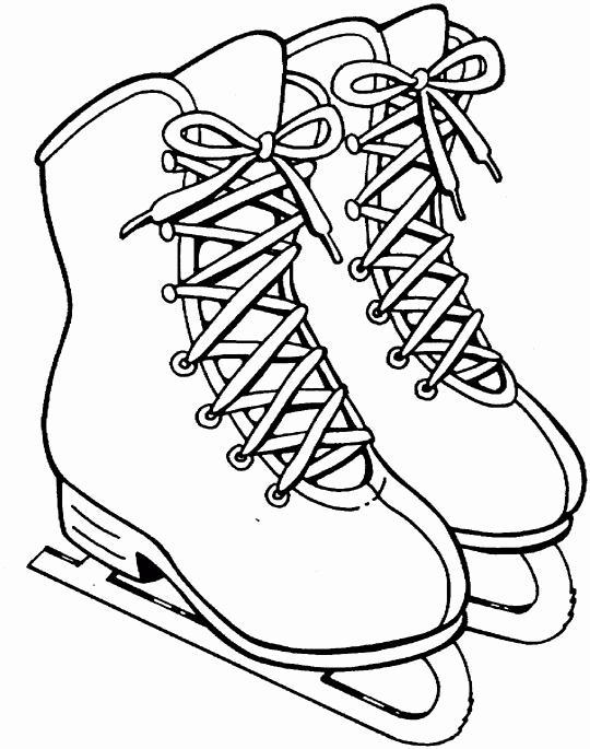 Ice Skates Winter Free Printable Coloring Pages