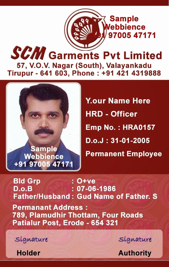 Id Card Coimbatore Ph form 25c Based Id
