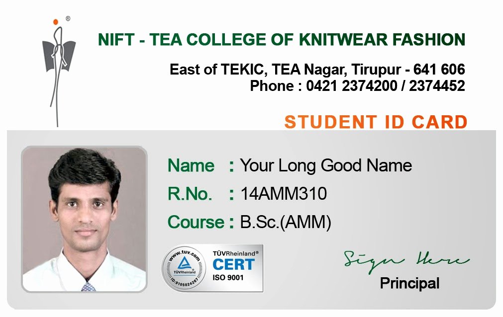Id Card Coimbatore Ph Student Id Card