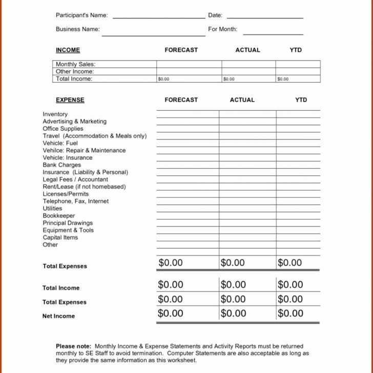 In E and Expense Statement Template Word