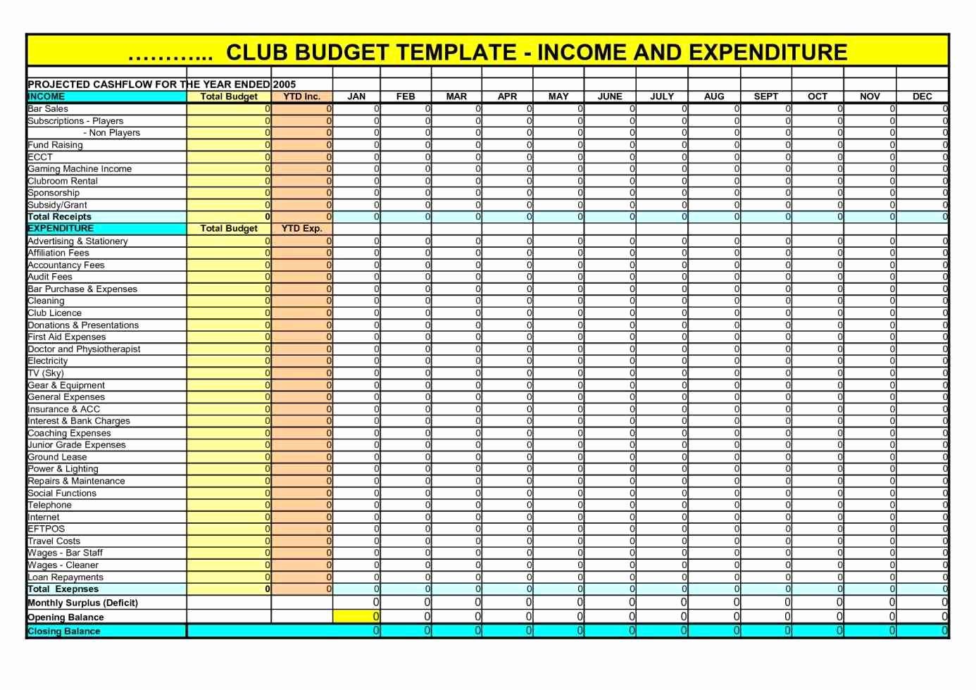 In E and Expenses Spreadsheet Template for