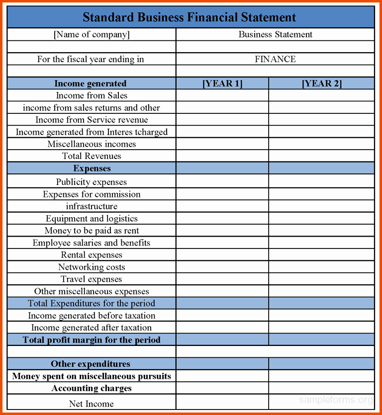 in e statement template