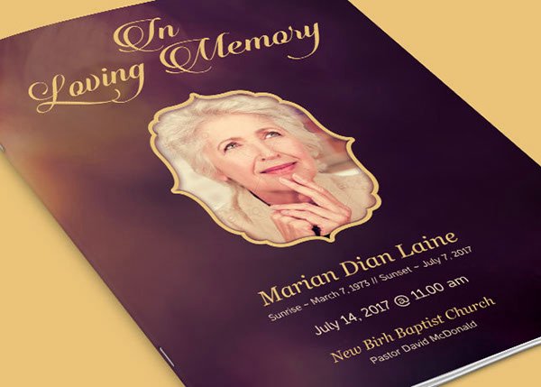 In Loving Memory Funeral Program Template On Behance