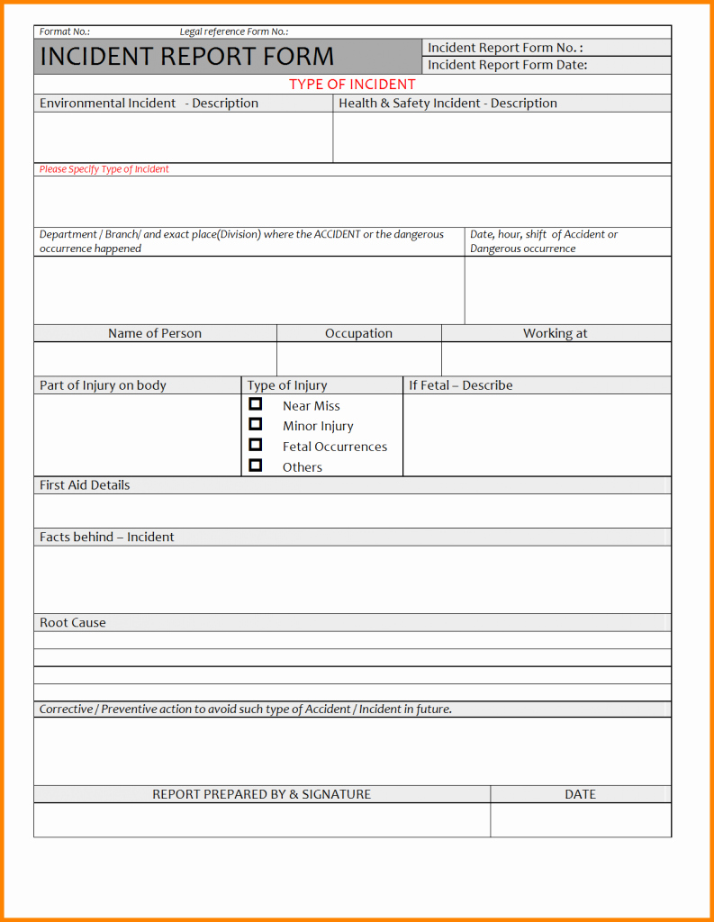 Incident Report form Template Word Bud Template