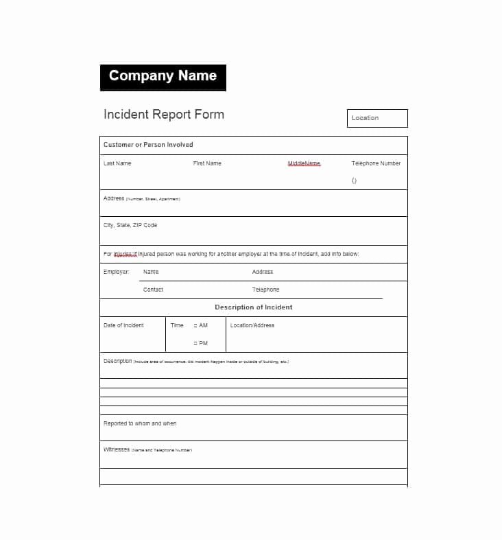 Incident Report Samples Report format Samples Luxt