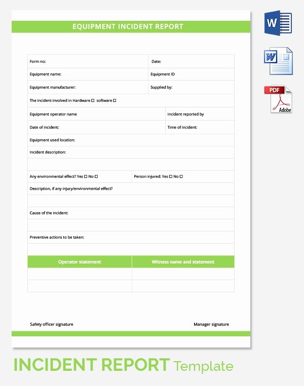 Incident Report Template 39 Free Word Pdf format