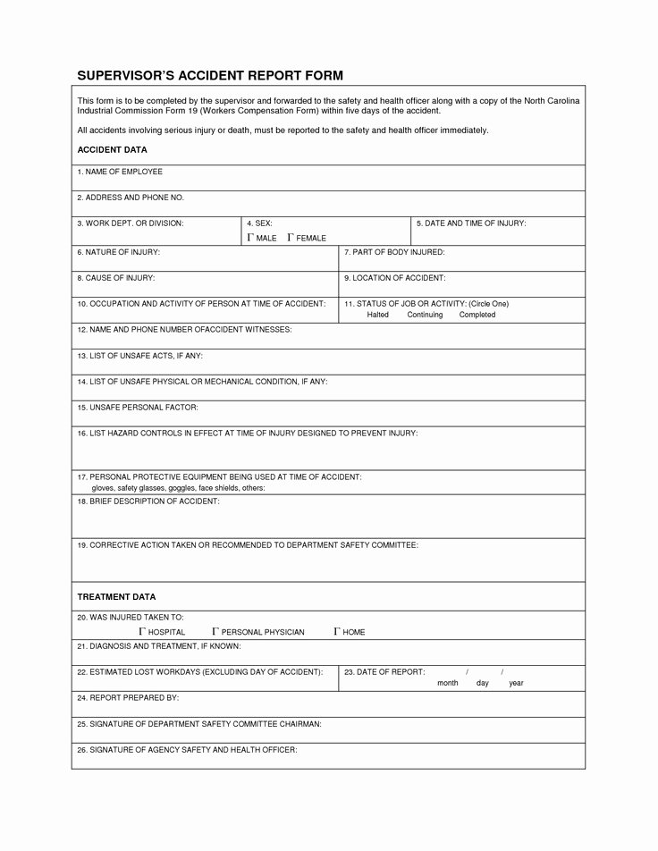 Industrial Accident Report form Template