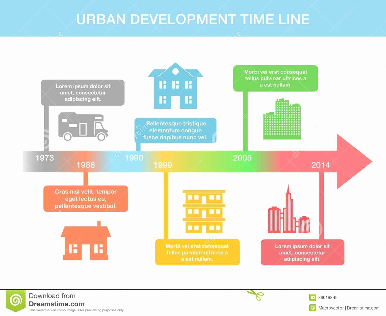 Infographic Timeline Elements with Real Estate Stock