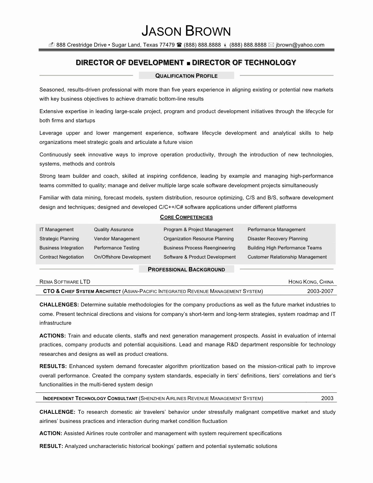 Information Technology Manager Resume