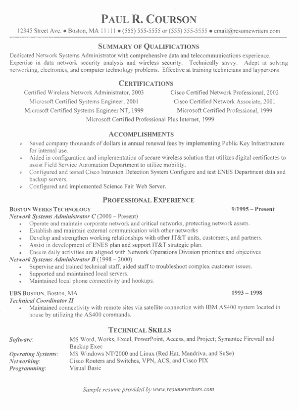 Information Technology Resume Example Sample It Support