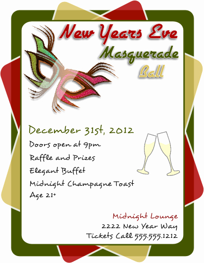 Inkscape New Years Eve Ball Flyer Template by Flyertutor