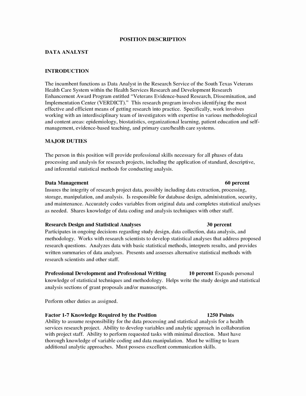 inspiration resume for data analyst position about big data analyst job description