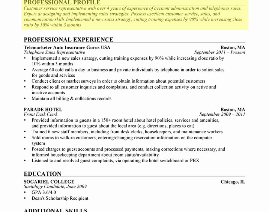Inspiration Sample Resume Profile Headline Examples About