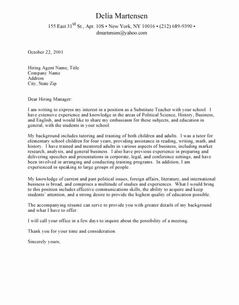 Inspirational Cover Letter for Faculty Position – St