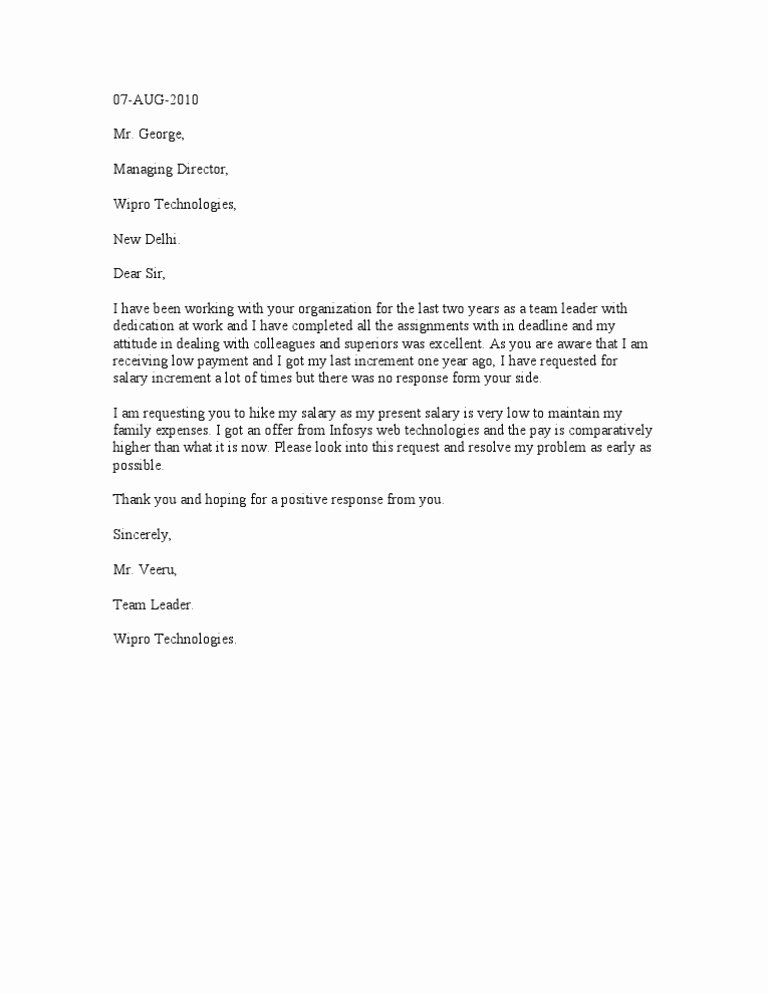 Inspirational Request for Salary Increase Letter
