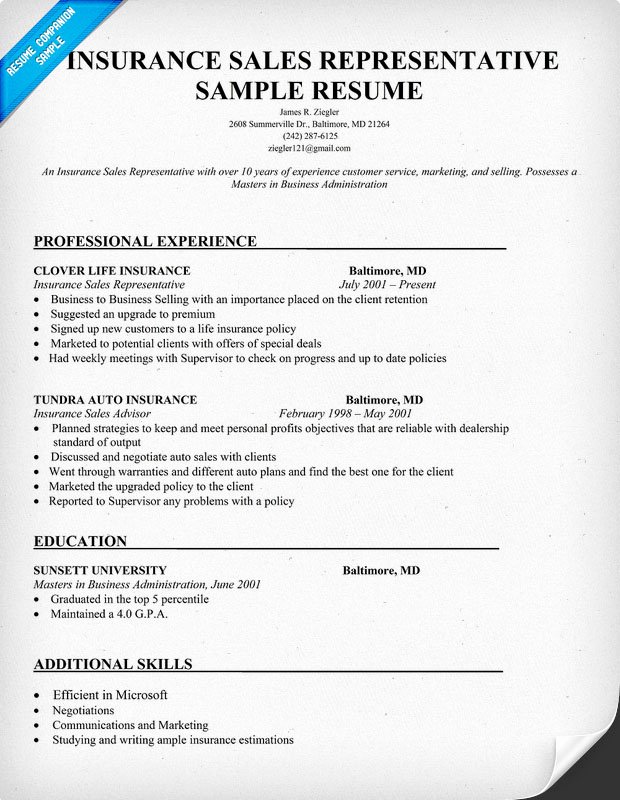 Insurance Broker Resume Objective Samples