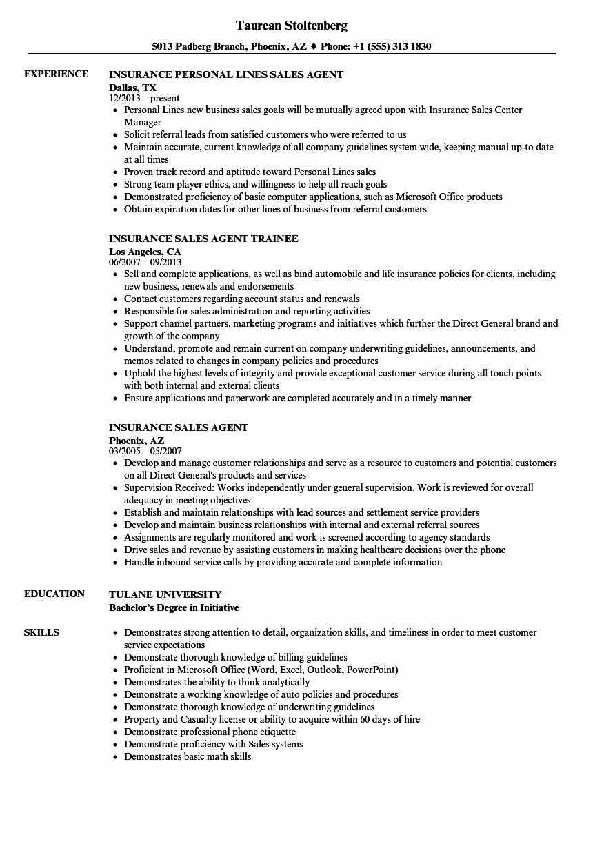 Insurance Agency Owner Resume Sample Latter Example Template