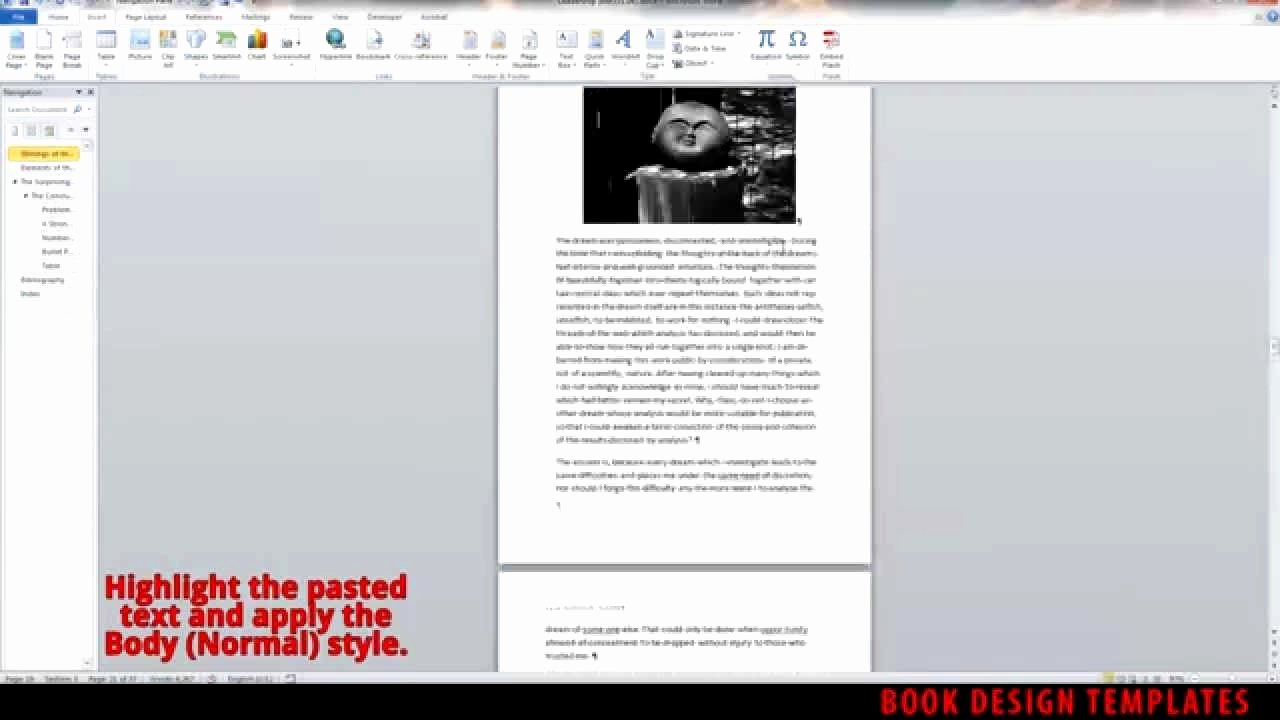 Interior Book Design Template Demo for Ms Word Youtube
