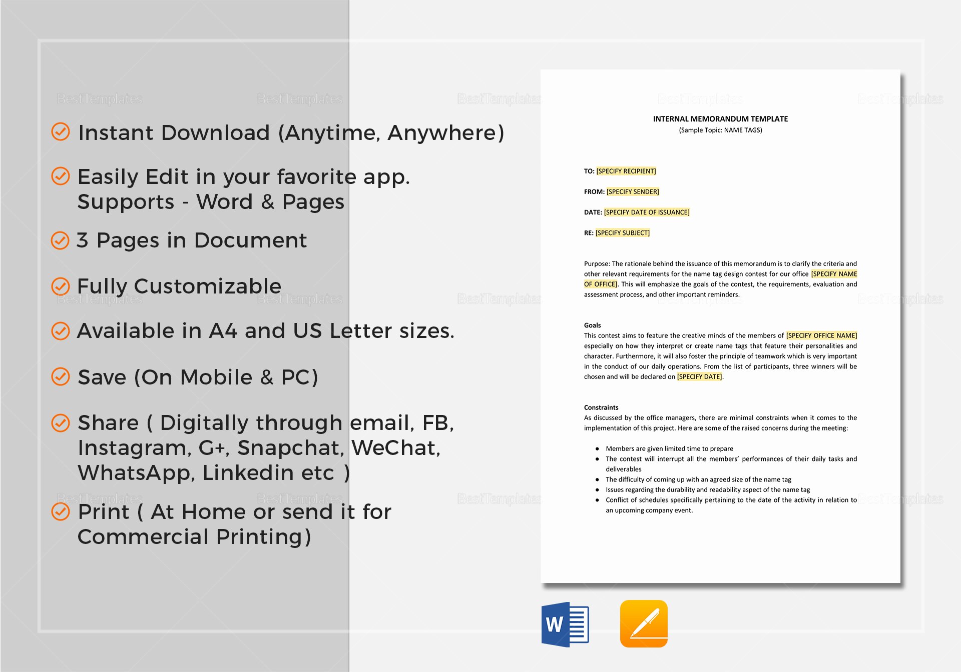 internal memo template