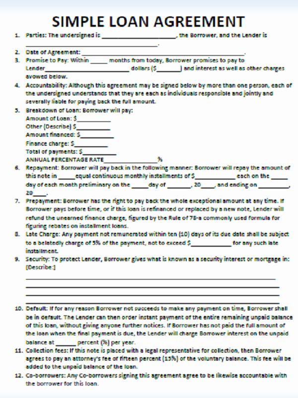 Internet for Instant Access to Loan Agreement form
